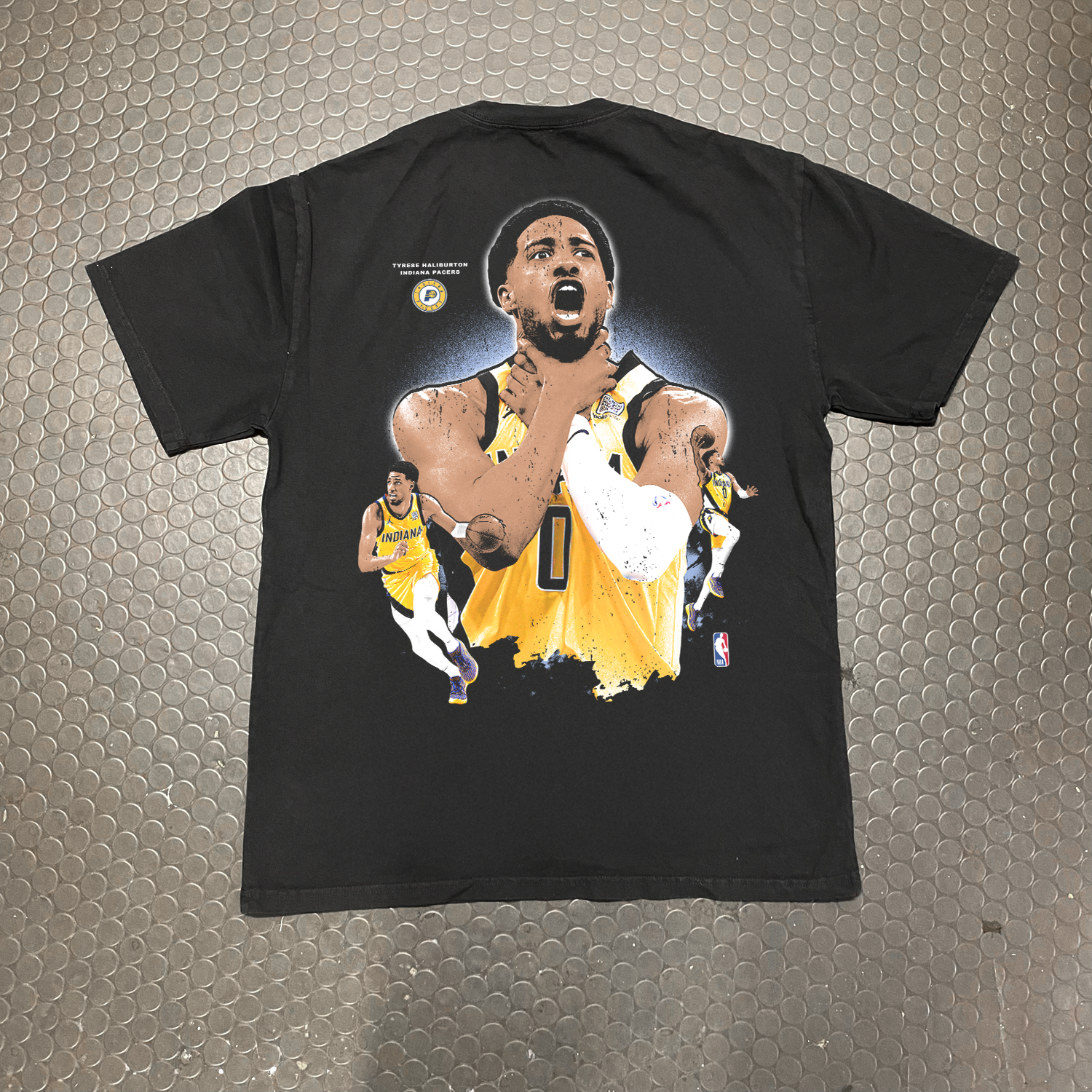 2025 TYRESE HALIBURTON 'PACE' FINALS HEAVY FADED BLACK T-SHIRT Hoodie, Sweatshirt | ZylaModa.com (Image 3)