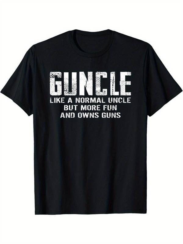 [100% Cotton] Black Cotton Men's Funny Guncle T-Shirt | Like Normal Uncle Hoodie, Sweatshirt | ZylaModa.com