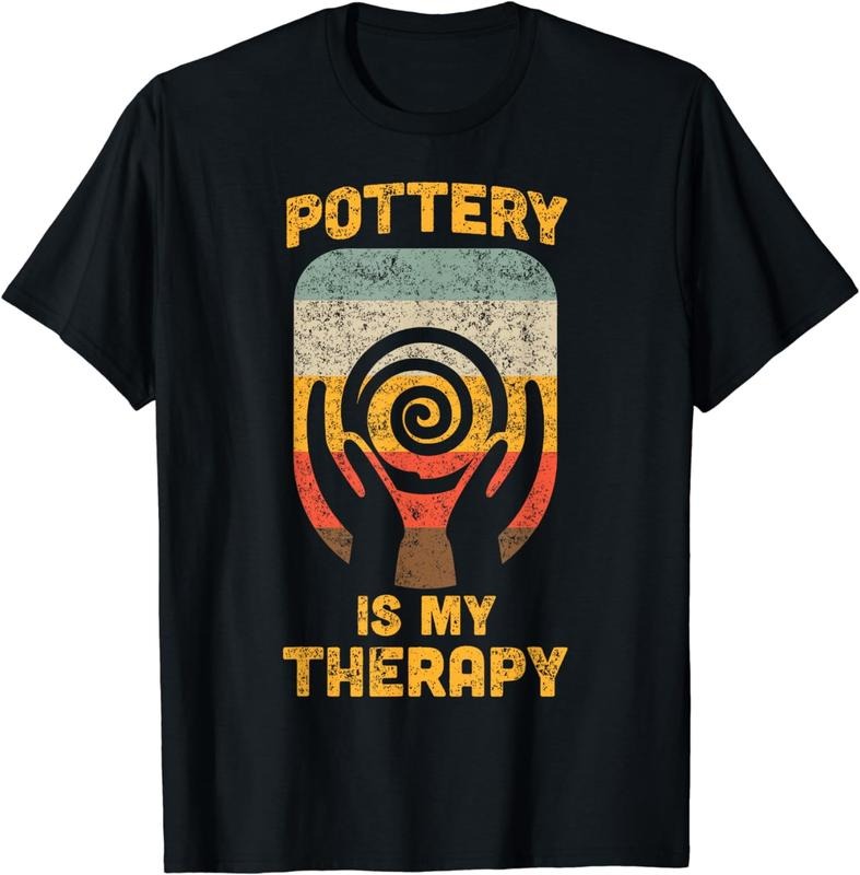 [100% Cotton] Ceramic Design Funny Vintage Pottery is my Therapy for Women T-Shirt Hoodie, Sweatshirt | ZylaModa.com