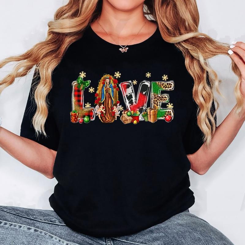 [100% Cotton] Christmas Lady Of Guadalupe Latina Mexican Virgin Mary Gifts T-Shirt Hoodie, Sweatshirt | ZylaModa.com
