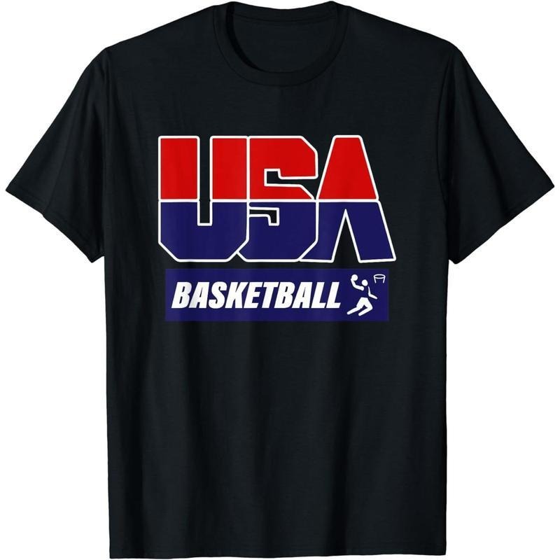 [100% Cotton] Cotton Short Sleeve Basketball 2024 USA T-Shirt for Men Women Hoodie, Sweatshirt | ZylaModa.com