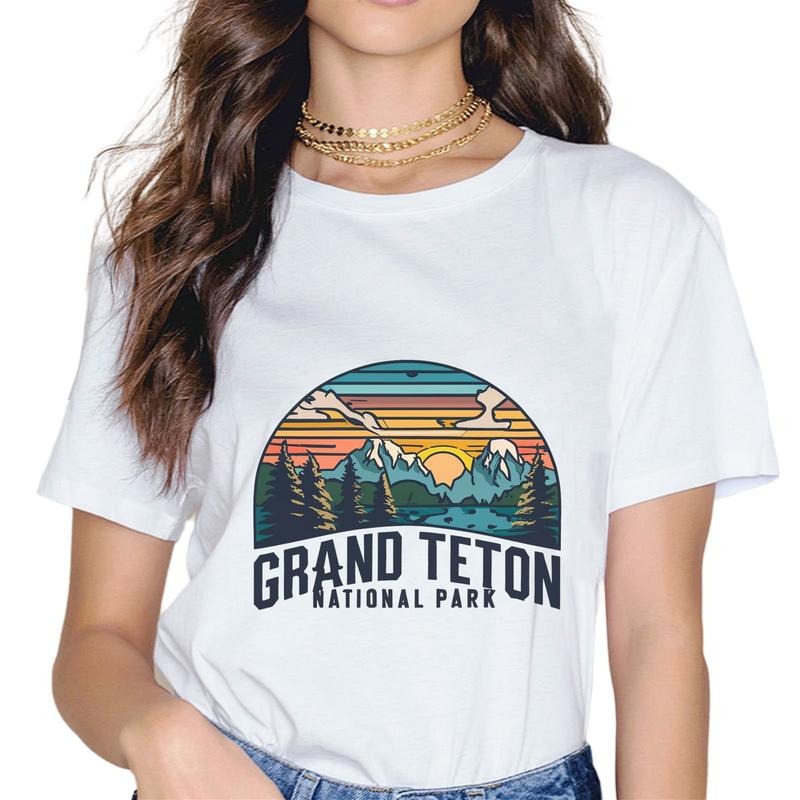 [100% Cotton] Grand Tetons National Park Graphic Vintage Style T-Shirt Hoodie, Sweatshirt | ZylaModa.com