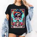 [100% Cotton] La Chismosa Tarot Card Mexican Chisme , Latina Skeleton T-Shirt Hoodie, Sweatshirt | ZylaModa.com