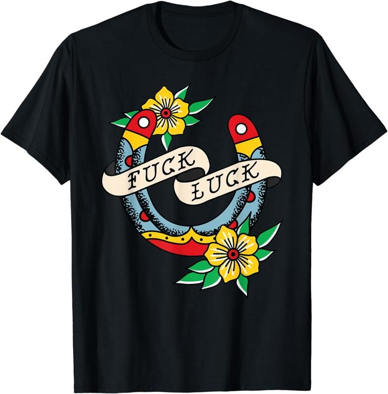 [100% Cotton] Luck Horseshoe American Traditional Tattoo Flash Alt T-Shirt Hoodie, Sweatshirt | ZylaModa.com