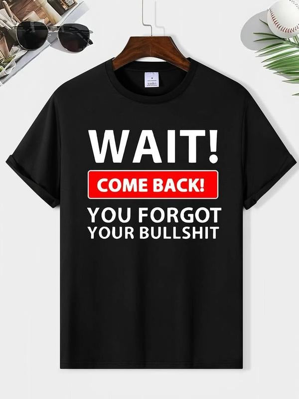 [100% Cotton] Mens Trendy Bullshit Print T-Shirt - Stylish Round Neck Hoodie, Sweatshirt | ZylaModa.com