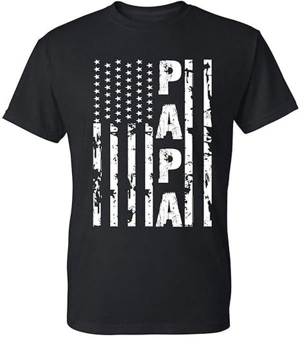 [100% Cotton] Papa Vintage American Flag Men's T-Shirt Hoodie, Sweatshirt | ZylaModa.com