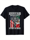 [100% Cotton] Patriotic "Mexican by Blood, American by Birth" Flag T-Shirt - 100% Cotton Hoodie, Sweatshirt | ZylaModa.com
