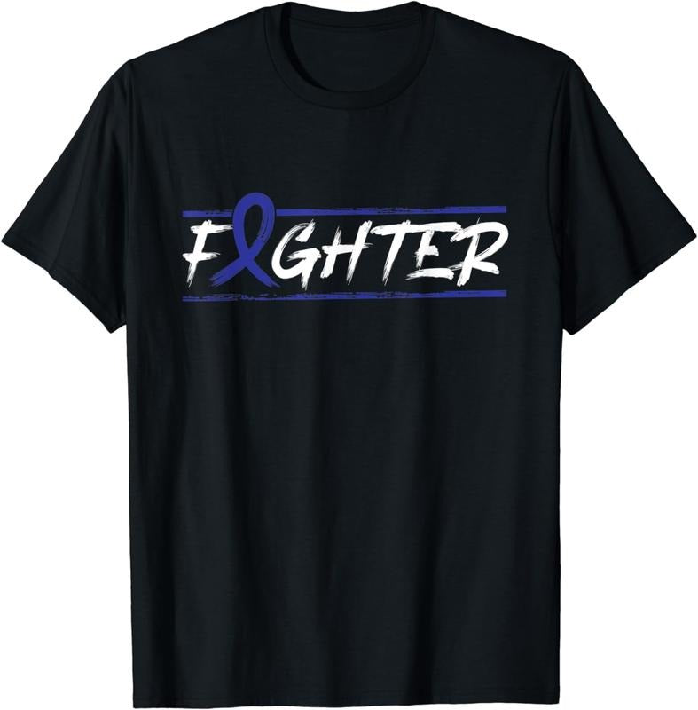[100% Cotton] Rectal Cancer Fighter T Shirt - Blue Ribbon Awareness T-Shirt Hoodie, Sweatshirt | ZylaModa.com