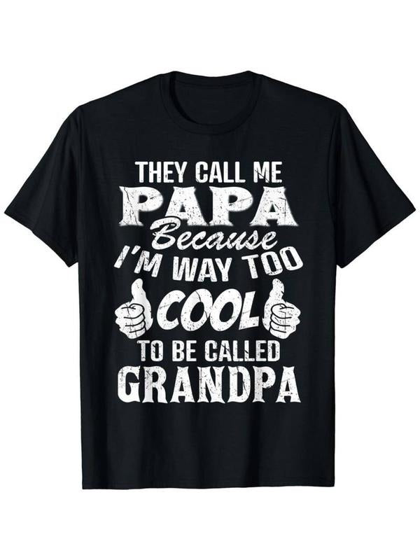 [100% Cotton] Short Sleeve They Call Me Papa Too Cool To Be Called Grandpa Gift For Men T-Shirt for Men Womenstyle{n002}2...