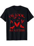 [100% Cotton] Stylish Bat Print Cotton Tee - Men's Casual Short Sleeve Crew Neck T-Shirt for Outdoor Activities Hoodie,...