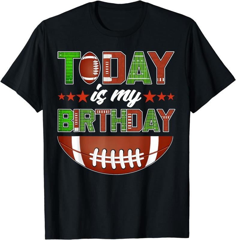 [100% Cotton] Today Is My Birthday Boy Family Party Football Decorations T-Shirt Hoodie, Sweatshirt | ZylaModa.com