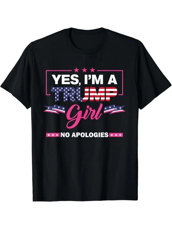 [100% Cotton] Yes I'm A Trump Girl No Apologies 2024 Election Womens T-Shirt Hoodie, Sweatshirt | ZylaModa.com