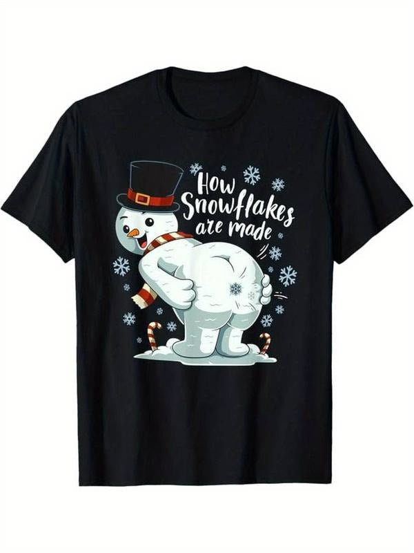 [100% Cotton] arting Snowman Make Snowflakes Christmas Winter Gift T-Shirt Hoodie, Sweatshirt | ZylaModa.com