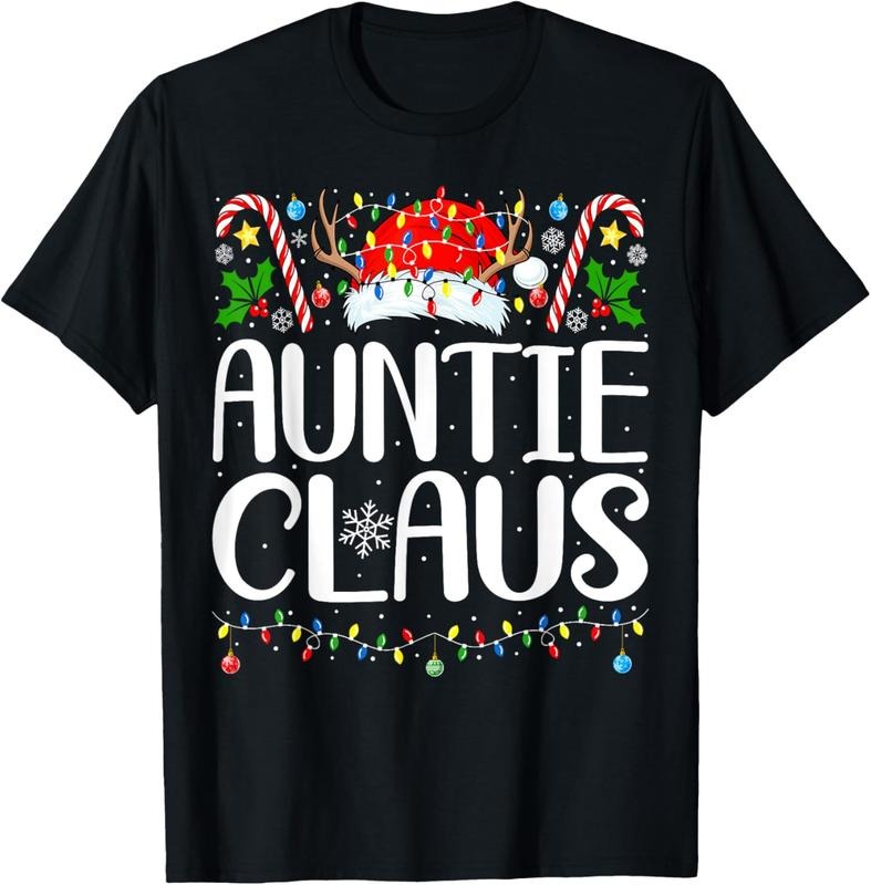 100% Cotton Auntie Claus Christmas Aunt Xmas Matching Family Christmas T-Shirt Hoodie, Sweatshirt | ZylaModa.com