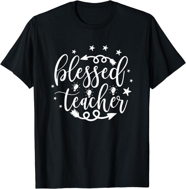 [100% Cotton]Blessed Teacher Christian Jesus Plus-size black breathable and stylish Education School T-Shirt Hoodie,...