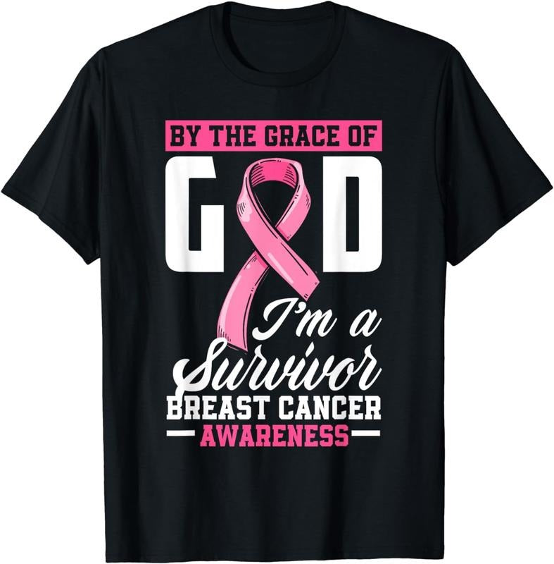 [100% Cotton]By The Grace God I'm A Survivor Breast Cancer Survivor T-Shirt Hoodie, Sweatshirt | ZylaModa.com