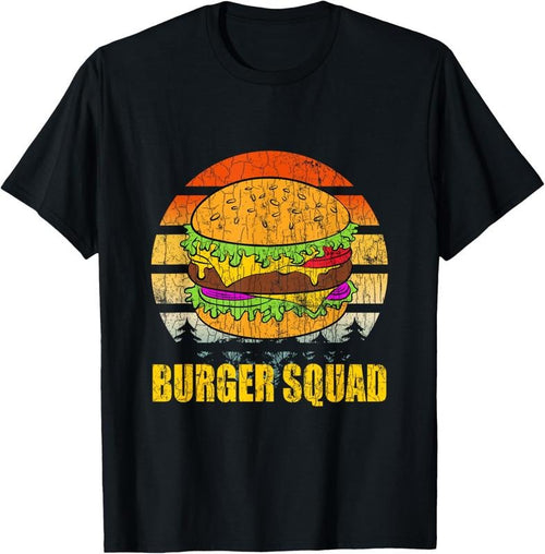100% Cotton Cheese On Burger Squad Funny Hamburger Lover Graphic T-Shirt Hoodie, Sweatshirt | ZylaModa.com