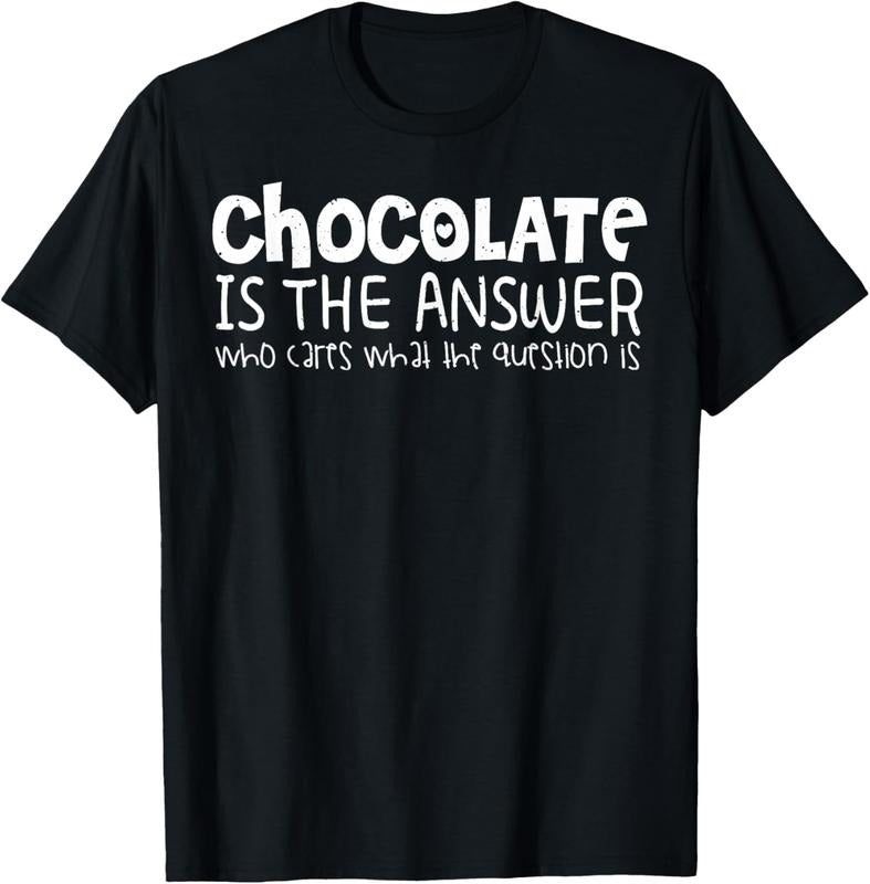 100% Cotton Chocolate Lover Funny - Chocolate Is The Answer T-Shirt Hoodie, Sweatshirt | ZylaModa.com