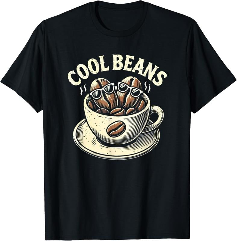 100% Cotton Cool Beans Coffee Caffeine Lover Retro Graphic Novelty T-Shirt Hoodie, Sweatshirt | ZylaModa.com