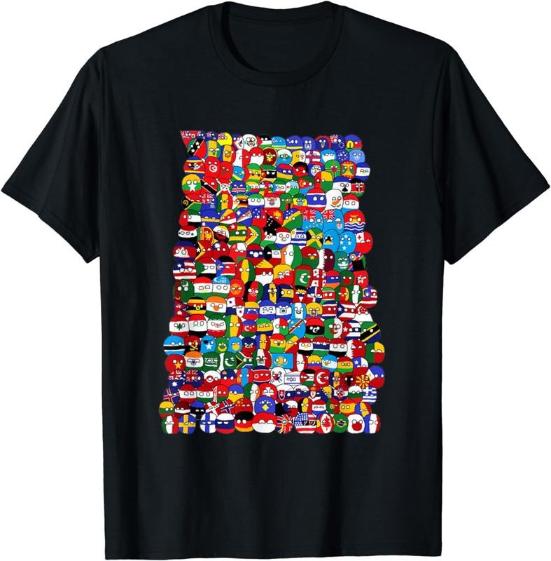 [100% Cotton]Countryballs world flags T-Shirt Hoodie, Sweatshirt | ZylaModa.com