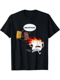 [100% Cotton]Crew Neck Cartoon Print Men's Fashionable Summer Short Sleeve Sports T-shirt, Comfortable And Versatile...