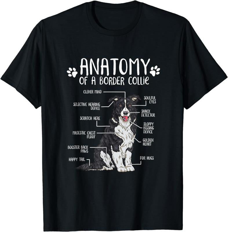[100% Cotton]Funny Anatomy Border Collie Dog Lover T-Shirt Hoodie, Sweatshirt | ZylaModa.com