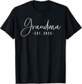 100% Cotton Grandma Est 2025 Grandma To Be Gifts New Grandma 2025 T-Shirt Hoodie, Sweatshirt | ZylaModa.com