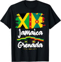 100% Cotton Grenada & Jamaica Flag Idea For  With Grenada Flag T-Shirt Hoodie, Sweatshirt | ZylaModa.com