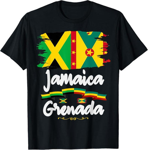100% Cotton Grenada & Jamaica Flag Idea For  With Grenada Flag T-Shirt Hoodie, Sweatshirt | ZylaModa.com