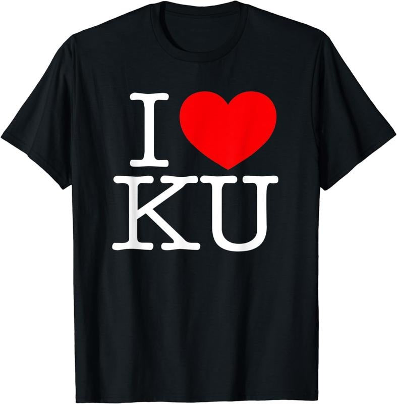 [100% Cotton]I Love (Heart) KU T-Shirt Hoodie, Sweatshirt | ZylaModa.com