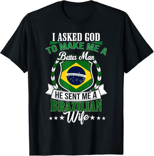 100% Cotton I Love my Brazilian Wife Anniversary T-Shirt for Husband T-Shirt Hoodie, Sweatshirt | ZylaModa.com