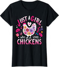 100% Cotton Just A Girl Who Loves Chickens Funny Chicken T-Shirt Hoodie, Sweatshirt | ZylaModa.com