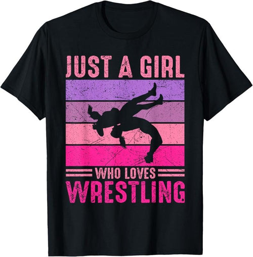 100% Cotton Just A Girl Who Loves Wrestling Girl Wrestle Outfit Wrestler T-Shirt Hoodie, Sweatshirt | ZylaModa.com