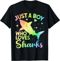 [100% Cotton]Just a Boy Who Loves Sharks Cute Shark Lover Boys T-Shirt Hoodie, Sweatshirt | ZylaModa.com