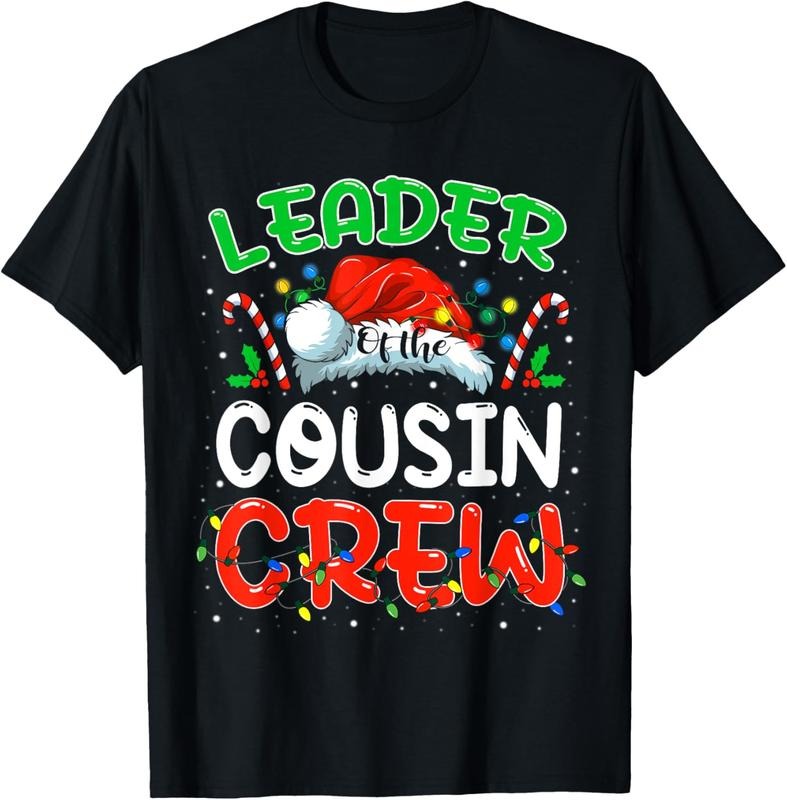 100% Cotton Leader of the Cousin Crew Christmas Family Matching Xmas T-Shirt Hoodie, Sweatshirt | ZylaModa.com
