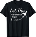 100% Cotton Let The Adventure Begin - Love Travel Airplane Traveling T-Shirt Hoodie, Sweatshirt | ZylaModa.com