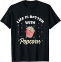 100% Cotton Life Is Better With Popcorn T-Shirt Hoodie, Sweatshirt | ZylaModa.com