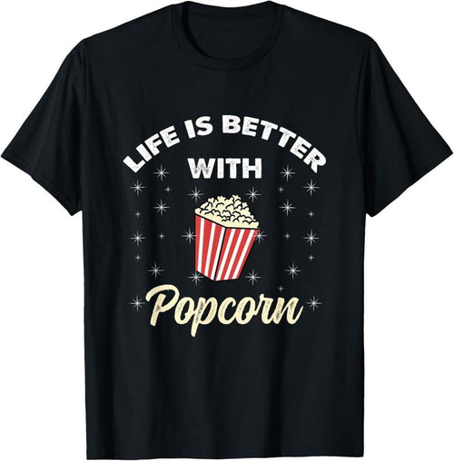 100% Cotton Life Is Better With Popcorn T-Shirt Hoodie, Sweatshirt | ZylaModa.com