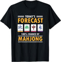 [100% Cotton]Mah Jong Forecast 100% Chance Of Mahjong T-Shirt Hoodie, Sweatshirt | ZylaModa.com