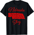 [100% Cotton]Men's Women's Nebraska-Strong T-Shirt Red Hearts Map Shirt Hoodie, Sweatshirt | ZylaModa.com