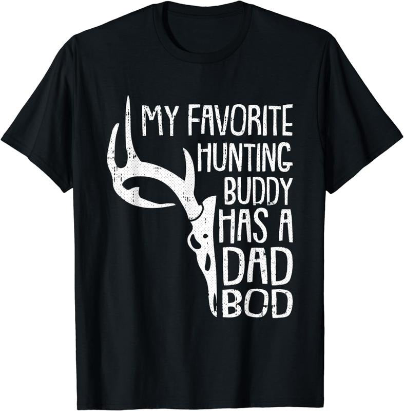 [100% Cotton]Mens Hunting Buddy Fathers Day Funny Dad Bod Daddy Papa Hunter T-Shirt Hoodie, Sweatshirt | ZylaModa.com