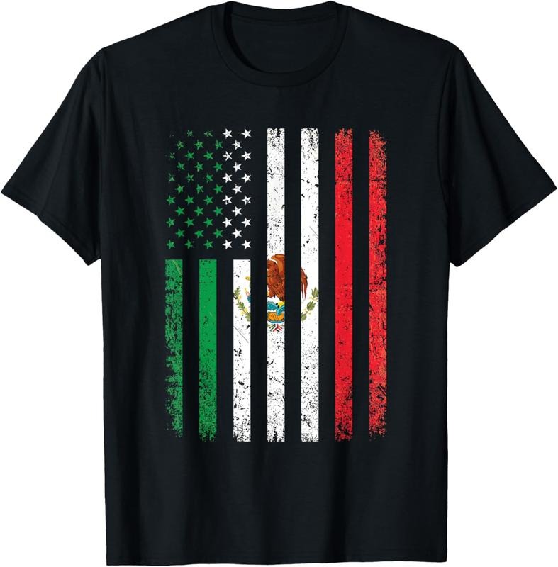 100% Cotton Mexico Flag Gift 4th Of July USA American Mexican Flag T-Shirt Hoodie, Sweatshirt | ZylaModa.com