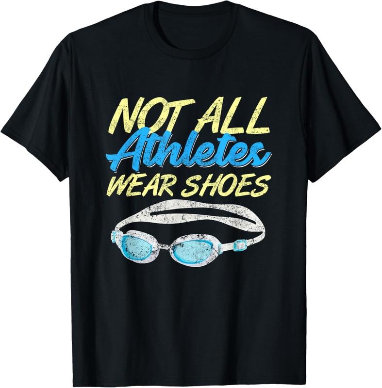 100% Cotton Not All Athletes Wear Shoes Fun Swimmers Team Swim Gift T-Shirt Hoodie, Sweatshirt | ZylaModa.com