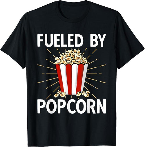 100% Cotton Popcorn Lover Movie Night Snack Fueled By Popcorn T-Shirt Hoodie, Sweatshirt | ZylaModa.com