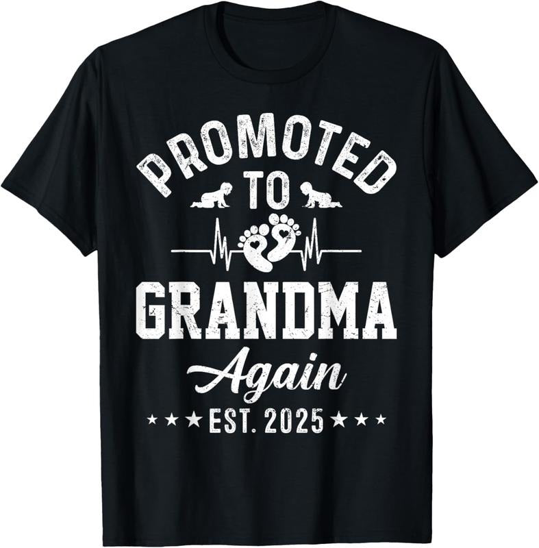 100% Cotton Promoted To Grandma Again Est 2025 Pregnancy Announcement T-Shirt Hoodie, Sweatshirt | ZylaModa.com