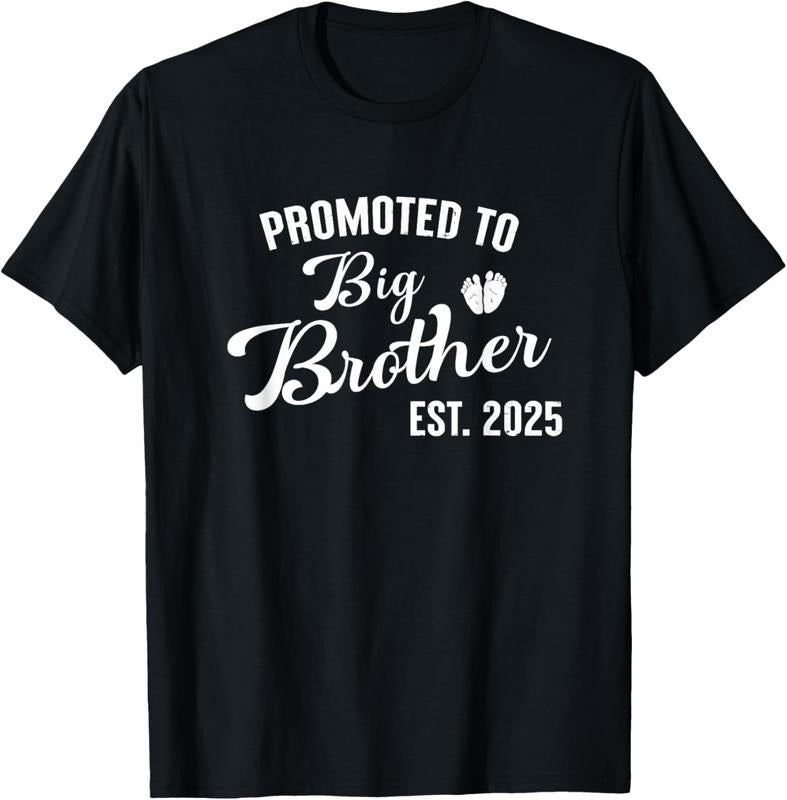 100% Cotton Promoted to Big Brother Est 2025 First Time Big Brother 2025 T-Shirt Hoodie, Sweatshirt | ZylaModa.com