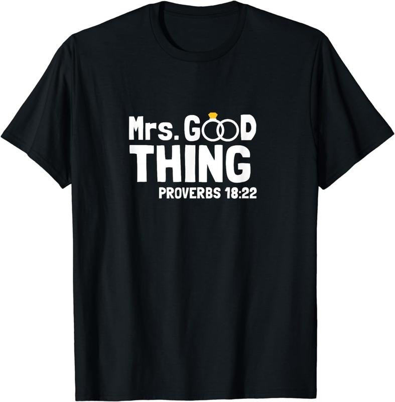 [100% Cotton]Proverbs Christian Couples Apparel Mrs. Good Thing T-Shirt Hoodie, Sweatshirt | ZylaModa.com