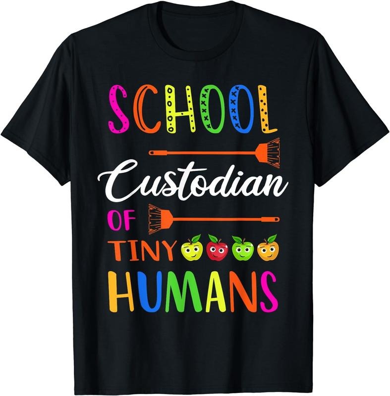 [100% Cotton]School Custodian Of Tiny Humans Funny Custodians Janitor T-Shirt Hoodie, Sweatshirt | ZylaModa.com