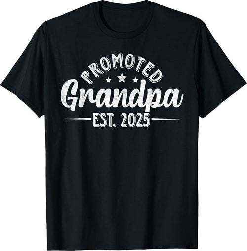 100% Cotton Soon to be Grandpa 2025 Loading Promoted to Grandpa 2025 T-Shirt Hoodie, Sweatshirt | ZylaModa.com