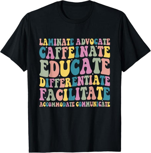 100% Cotton Special Education Teacher Laminate Accommodate Collaborate T-Shirt Hoodie, Sweatshirt | ZylaModa.com